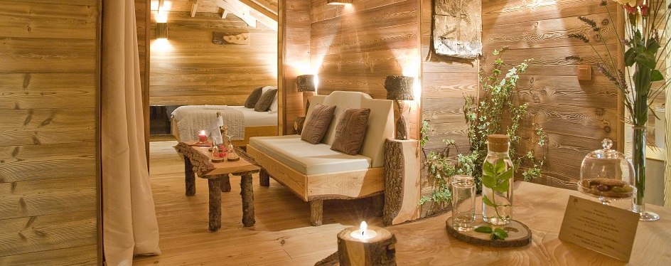 Déco dans la cabane spa